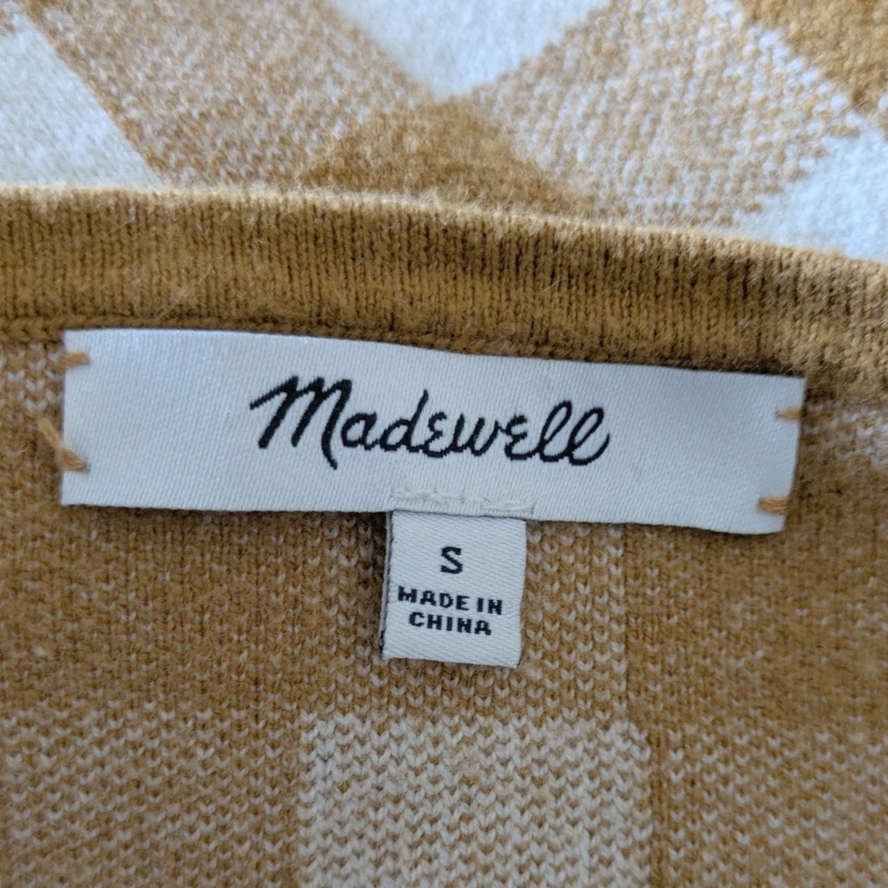 Madewell Gingham Sweater Tank Top Women S Yellow Retro Knit Halter Camisole - Picture 5 of 6